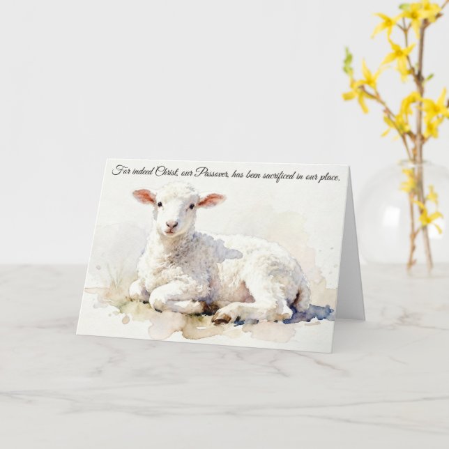 Tarjeta Christ Our Passover: Christian Passover card (flor amarilla)