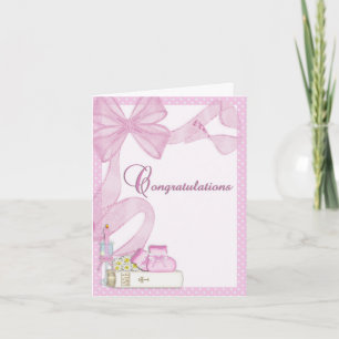 Tarjeta Christening Baptism Pink Congratulations