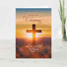 Tarjeta Christening Blessings Christian Cross y Ephesian