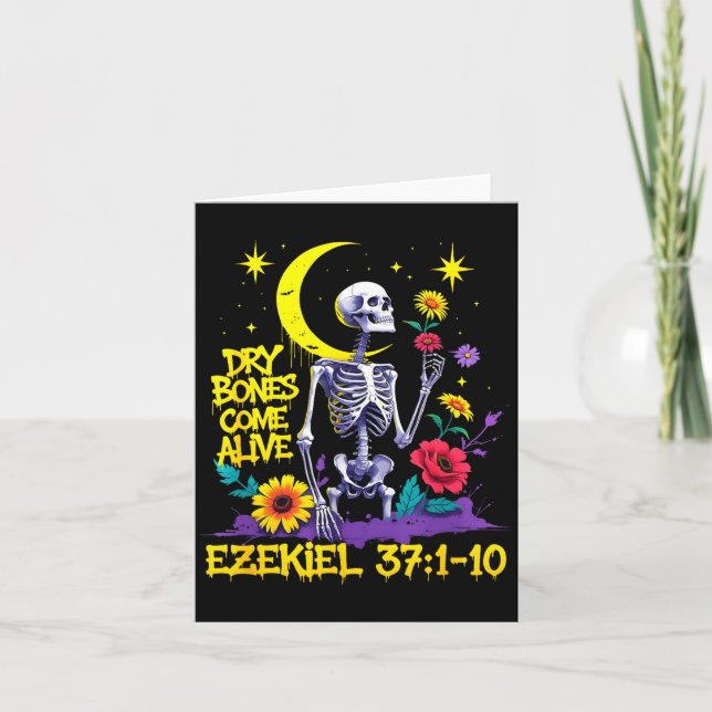 Tarjeta Christian Bible Verse Dry Bones Come Alive Ezekiel (Anverso)