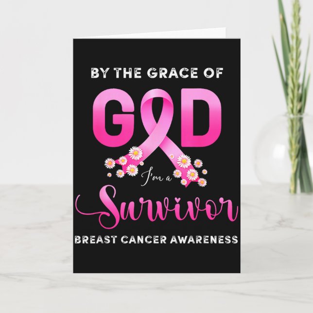 Tarjeta Christian By Grace Of God Survivor Breast Cancer A (Anverso)