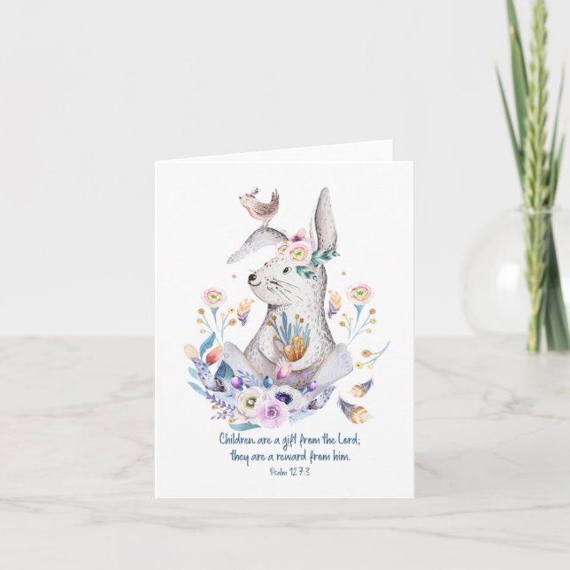 Tarjeta Christian Christening Baby Shower Dedication Card (Anverso)