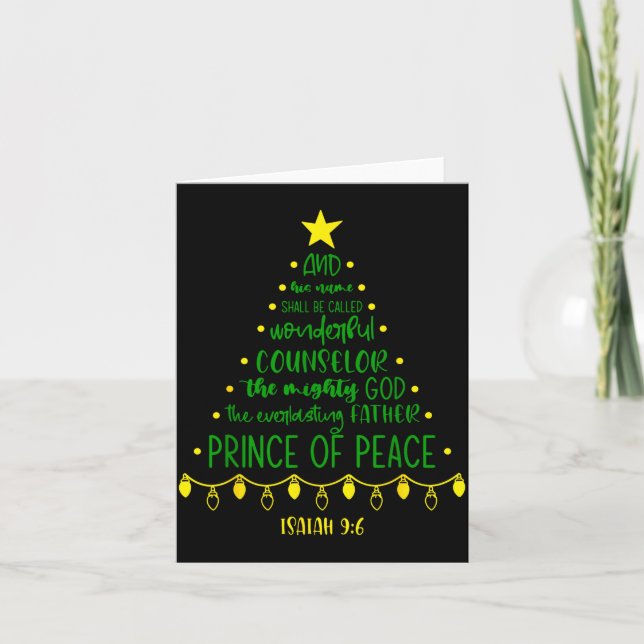 Tarjeta Christian Christmas Jesus Bible Names Xmas Tree Sh (Anverso)