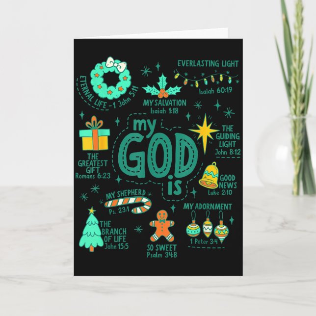 Tarjeta Christian Christmas My God Is Jesus Is The Reason  (Anverso)