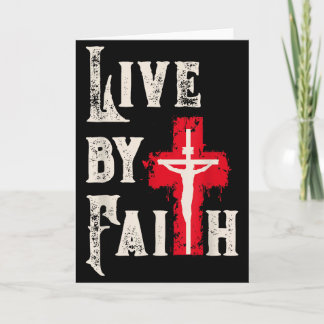 Tarjeta Christian Cross Scripture Live By Faith 