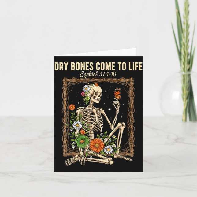 Tarjeta Christian Faith Dry Bones Come To Life Skeleton Fl (Anverso)