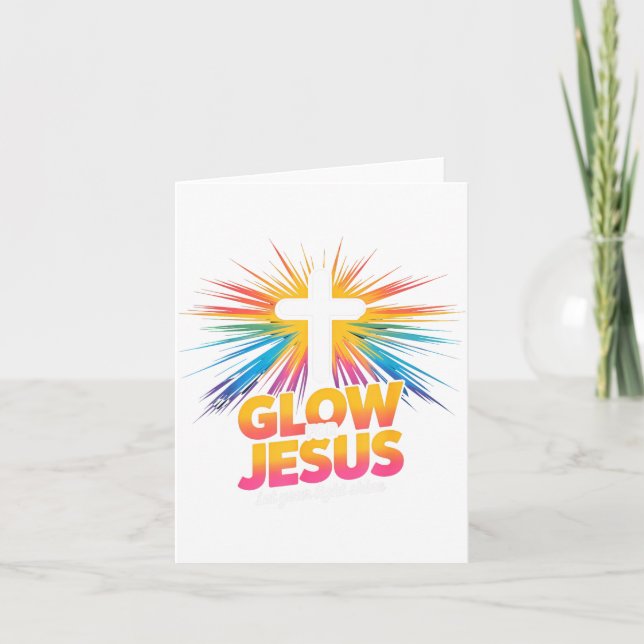 Tarjeta Christian Glow For Jesus Let Your Light Shine Fait (Anverso)