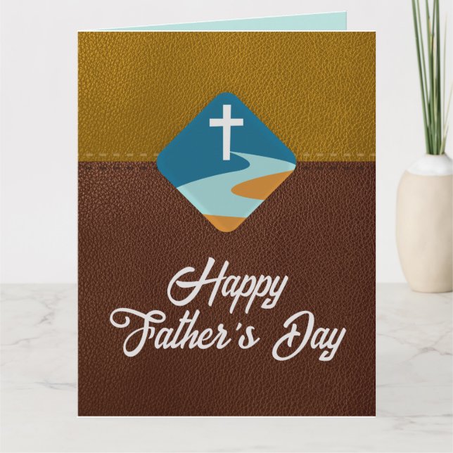 Tarjeta Christian Jesus Cross Happy Father's Day Card (Anverso)