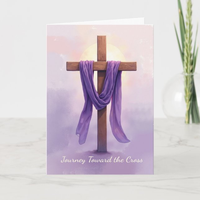 Tarjeta Christian Lent Reflection Journey Toward the Cross (Anverso)