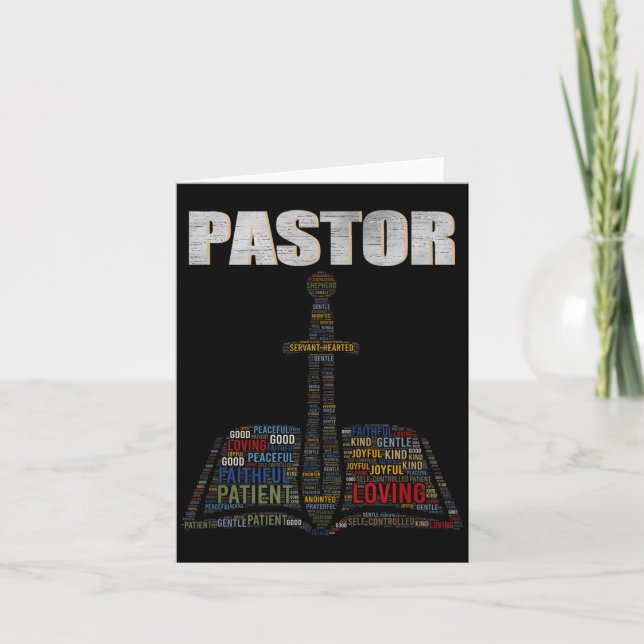 Tarjeta Christian Minister Word Cloud Church Pastor Apprec (Anverso)