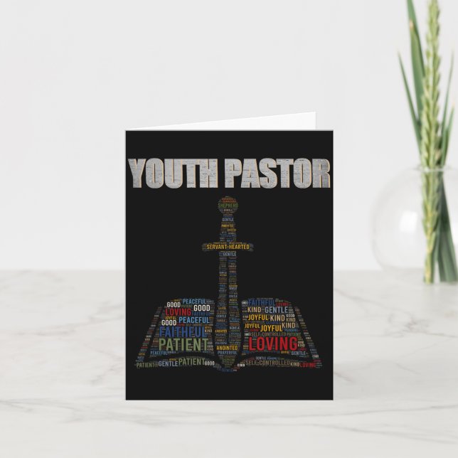 Tarjeta Christian Minister Word Cloud Youth Pastor Appreci (Anverso)