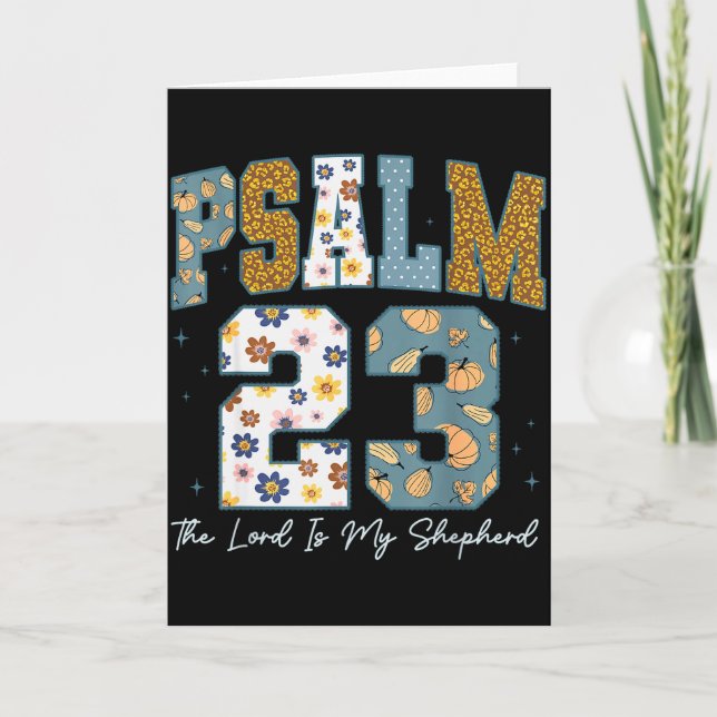 Tarjeta Christian Psalm 23 Retro The Lord Is My Shepherd B (Anverso)