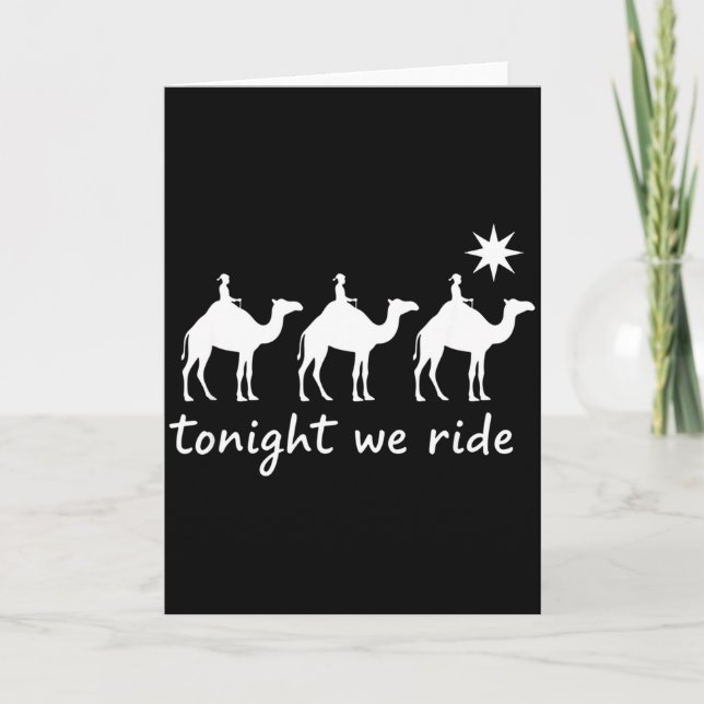 Tarjeta Christian Tonight We Ride Three Wise Men Christmas (Anverso)