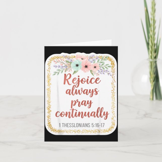 Tarjeta Christian Woman Bible Verse Rejoice Always Pray Co (Anverso)