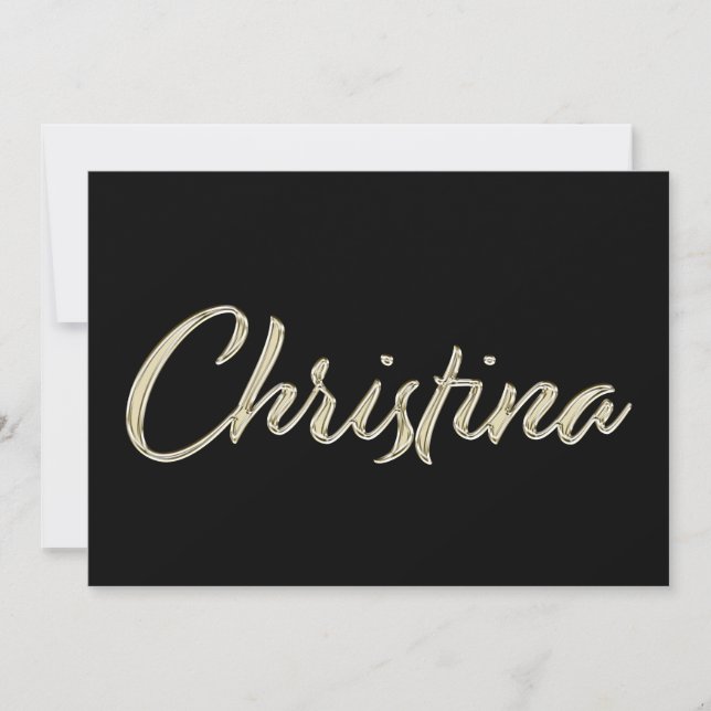 Tarjeta Christina white gold Handwriting Karte (Anverso)