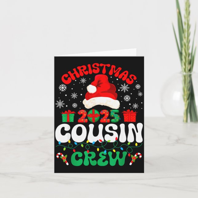 Tarjeta Christmas 2025 Cousin Crew Xmas Funny Matching Fam (Anverso)