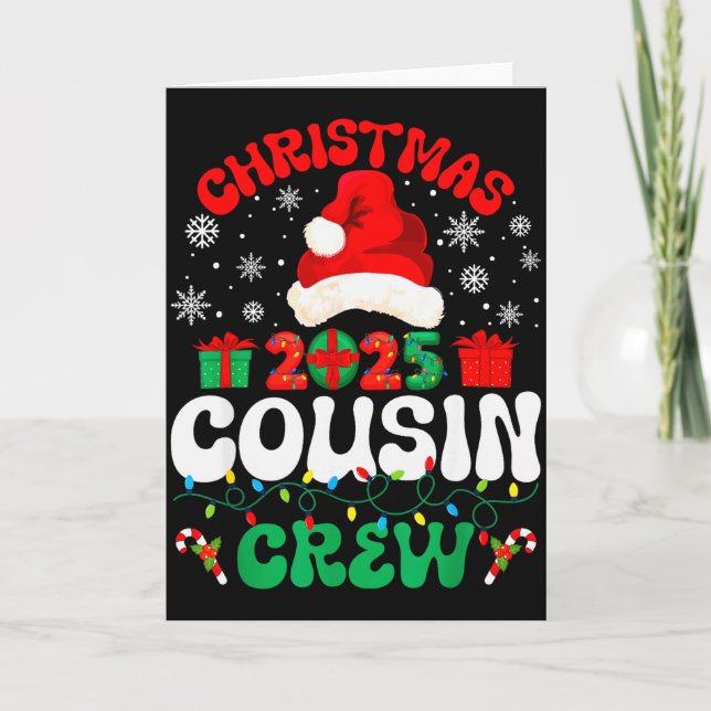 Tarjeta Christmas 2025 Cousin Crew Xmas Funny Matching Fam (Anverso)