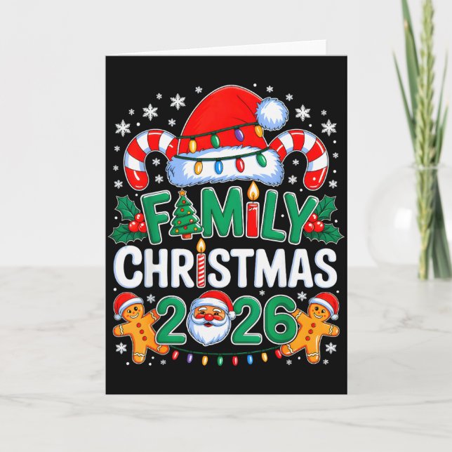 Tarjeta Christmas 2026 Family Matching Xmas Team Santa Squ (Anverso)
