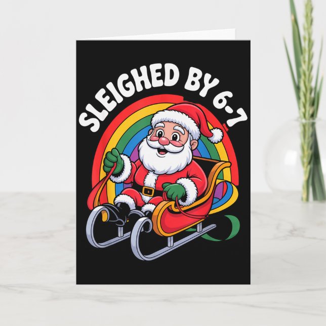 Tarjeta Christmas 67 Funny Xmas Six Seven Ugly Sweater 6-7 (Anverso)