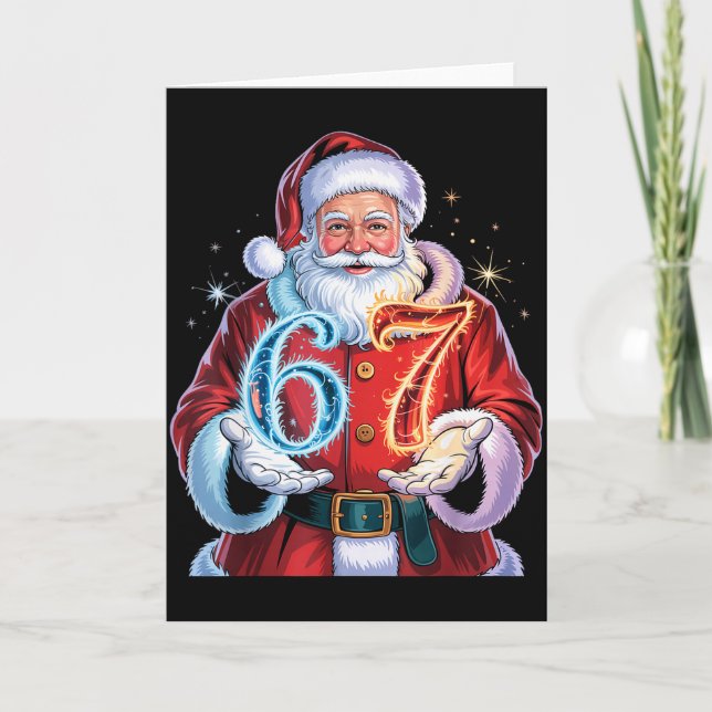 Tarjeta Christmas 67 Funny Xmas Six Seven Ugly Sweater 6-7 (Anverso)