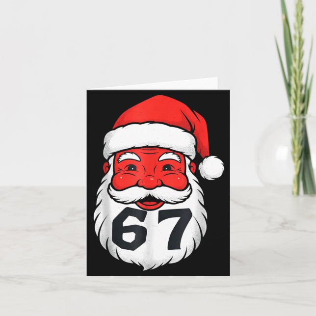 Tarjeta Christmas 67 Meme Design Funny Six Seven Hands 6 7 (Anverso)
