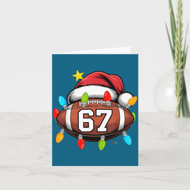 Tarjeta Christmas 67 Meme Football Santa Hat Funny Xmas Bo (Anverso)