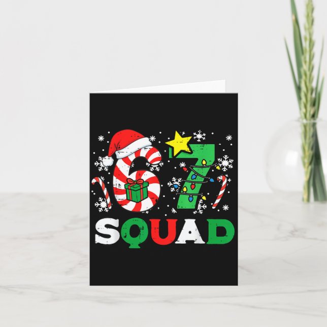 Tarjeta Christmas 67 Squad 6 7 Meme Xmas Family Men Women  (Anverso)