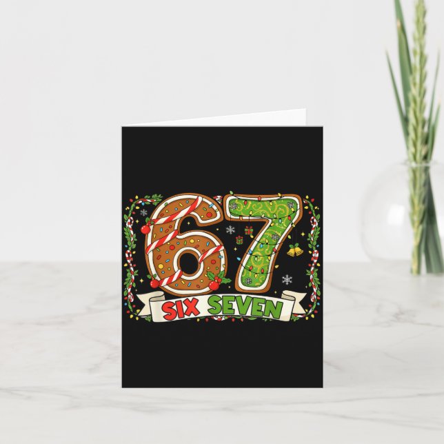 Tarjeta Christmas 67 Xmas Gen Rizzmas 6 7 Santa Brainrot M (Anverso)