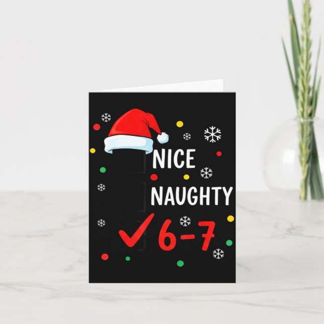 Tarjeta Christmas 6-7 Meme Nice Naughty Checklist Santa Ha (Anverso)