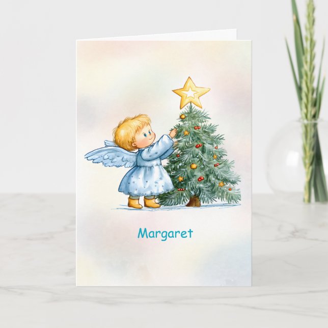 Tarjeta Christmas Angel Sweet and Heartfelt Personalize (Anverso)