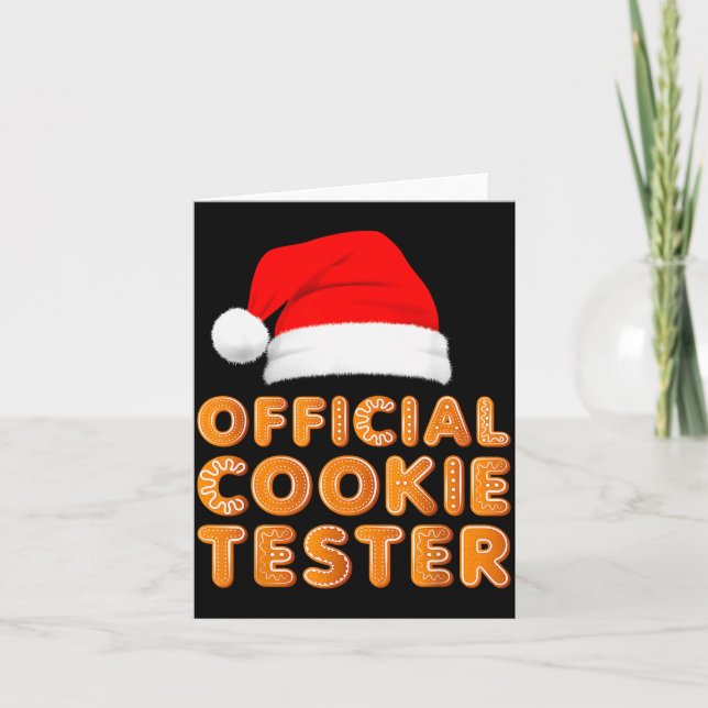Tarjeta Christmas Baking Crew Cookie Tester Xmas Pajamas  (Anverso)