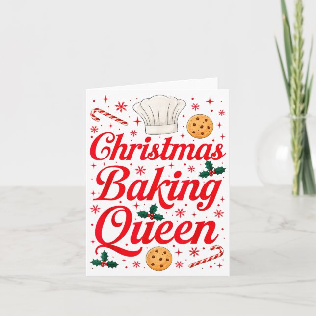 Tarjeta Christmas Baking Queen Funny Xmas Cookie Lover Wom (Anverso)