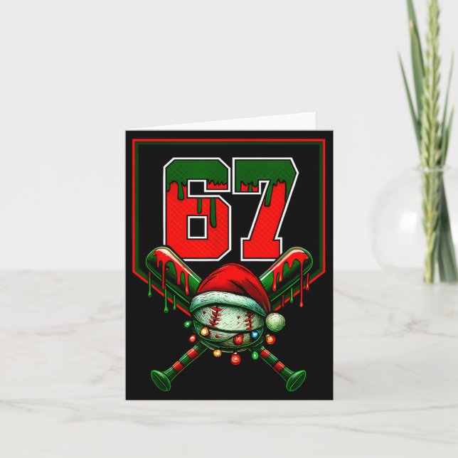 Tarjeta Christmas Baseball Drip Number 67 Player Or 67th B (Anverso)