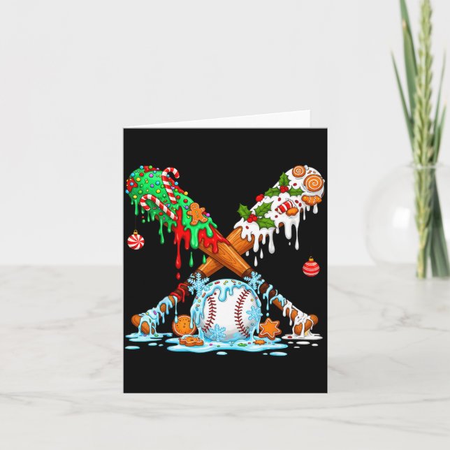 Tarjeta Christmas Baseball Ice Cream Drip Candy Game Day B (Anverso)