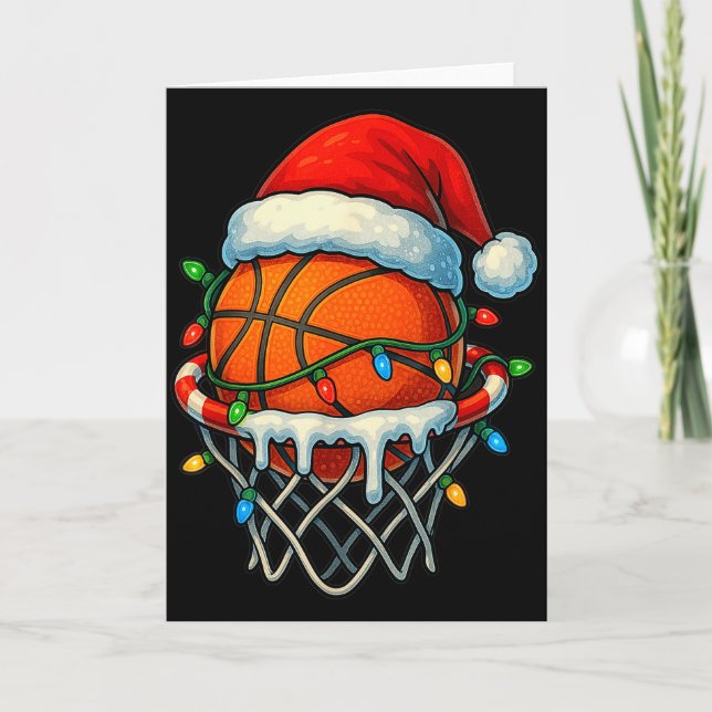 Tarjeta Christmas Basketball Ice Cream Drip For Boys Kids  (Anverso)