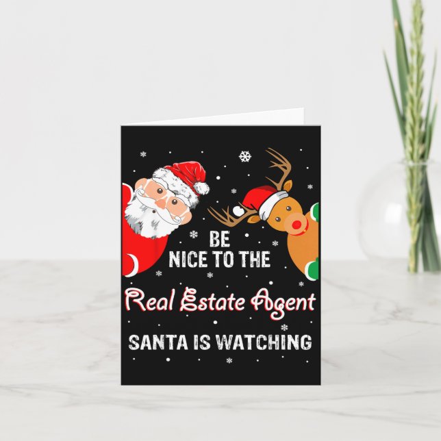 Tarjeta Christmas Be Nice To The Real Estate Agent Santa  (Anverso)