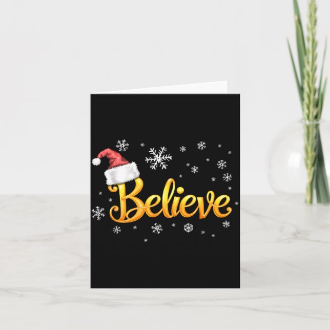 Tarjeta Christmas Believe Santa Claus Believe Christmas  (Anverso)