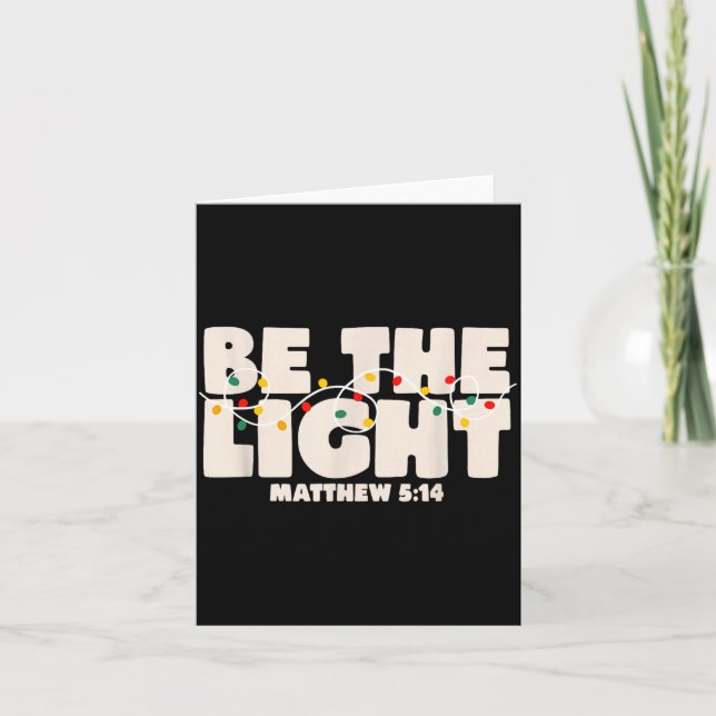 Tarjeta Christmas Bible Verse Be The Light Matthew 5_14  (Anverso)