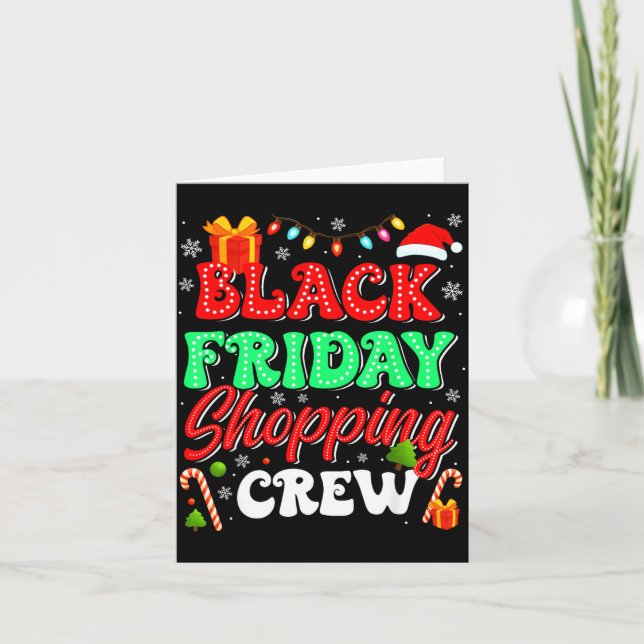 Tarjeta Christmas Black Shopng Family Funny Friday Shopng  (Anverso)