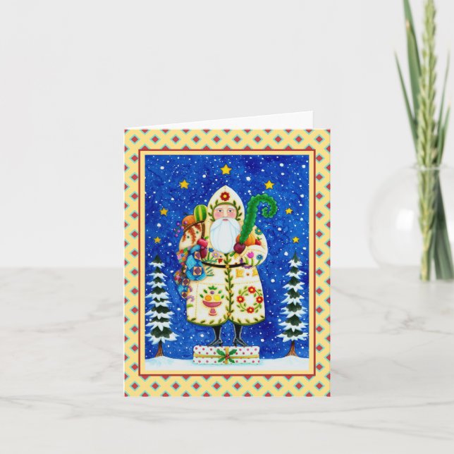 Tarjeta CHRISTMAS Blank, PADRE CULTIVO DE ARTE FOLK BALTIM (Anverso)