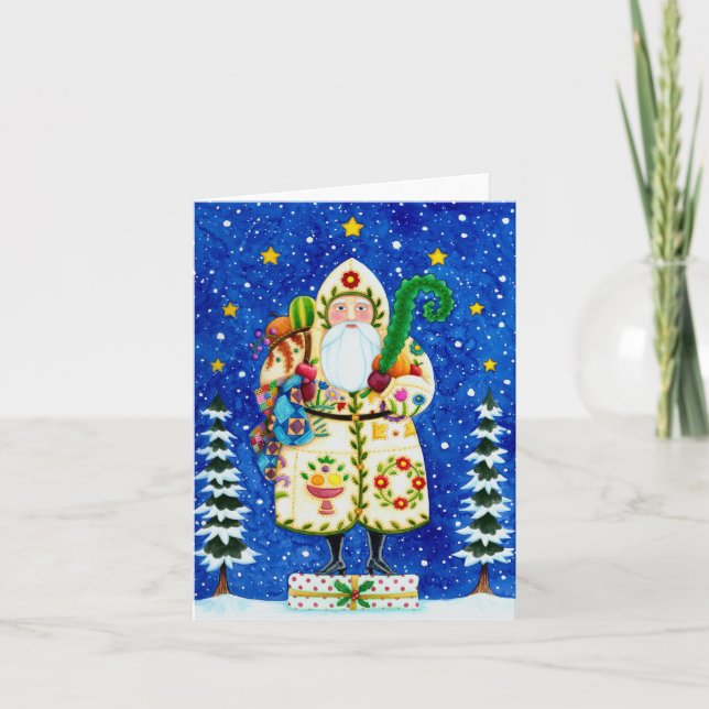Tarjeta CHRISTMAS Blank, PADRE CULTIVO DE ARTE FOLK BALTIM (Anverso)