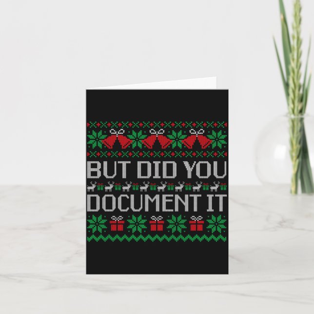 Tarjeta Christmas But Did You Doent It Ugly Office Party S (Anverso)