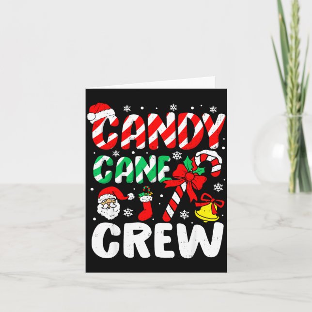 Tarjeta Christmas Candy Cane Crew Xmas Holiday Toddler Kid (Anverso)