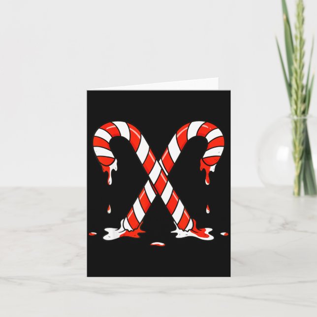 Tarjeta Christmas Candy Cane Drip Boys Girls Kids  (Anverso)