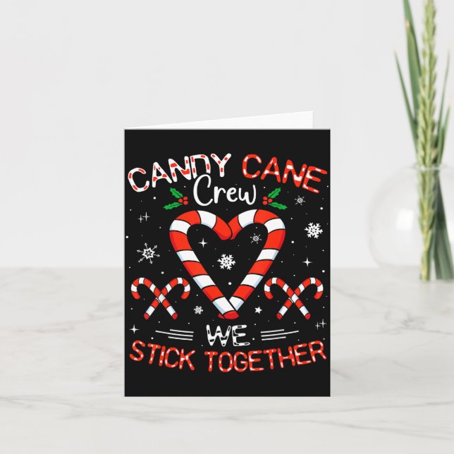 Tarjeta Christmas Candy Cane Heart Crew Family Matching Pa (Anverso)