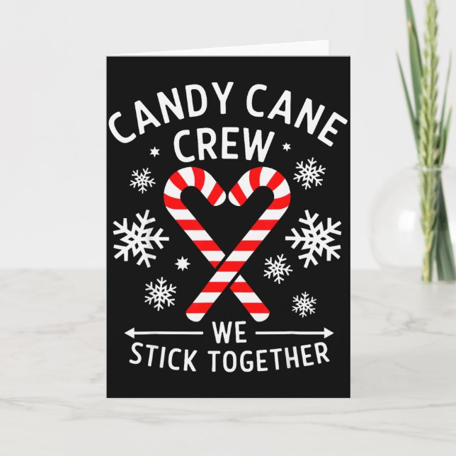 Tarjeta Christmas Candy Cane Heart Holiday Family Matching (Anverso)