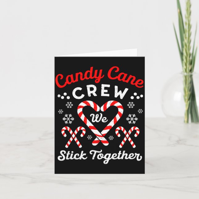 Tarjeta Christmas Candy Cane Heart Holiday Family Matching (Anverso)