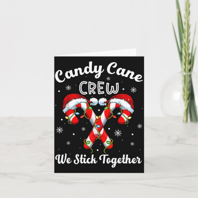 Tarjeta Christmas Candy Cane Heart Holiday Family Matching (Anverso)