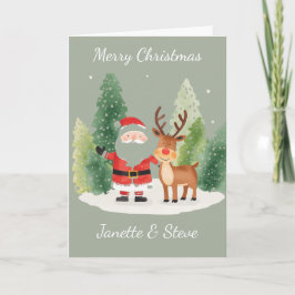 Tarjeta Christmas Card from a couple - Santa and Reindeer