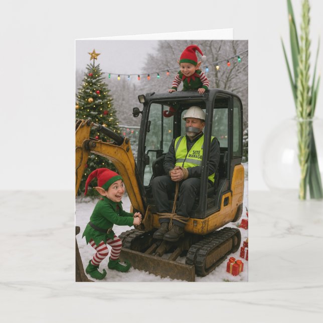Tarjeta Christmas card - Site manager kidnapped by elves! (Anverso)